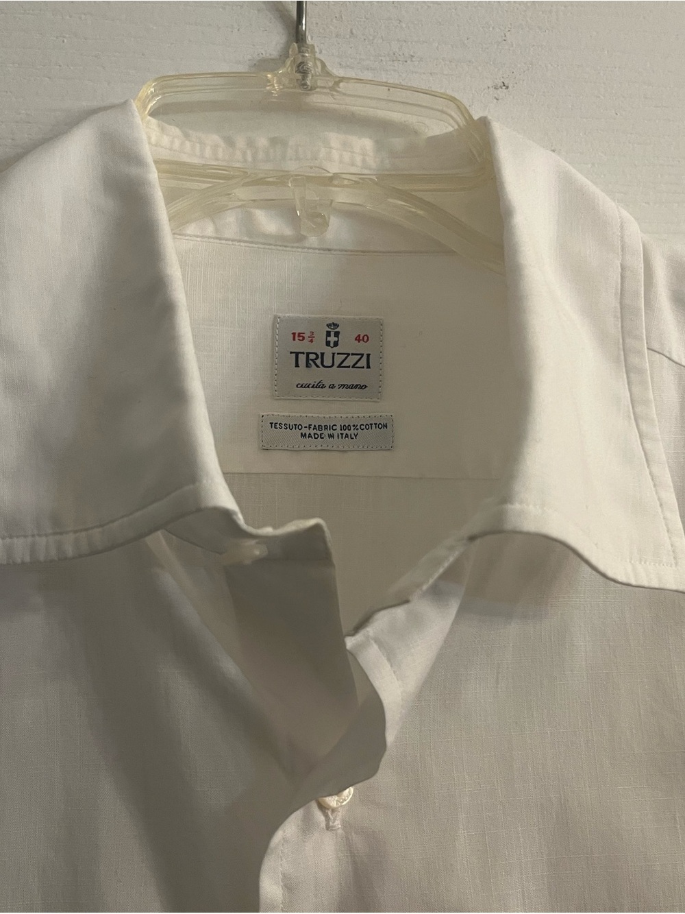Men's White Cotton Dress Shirt - Classic Point Collar